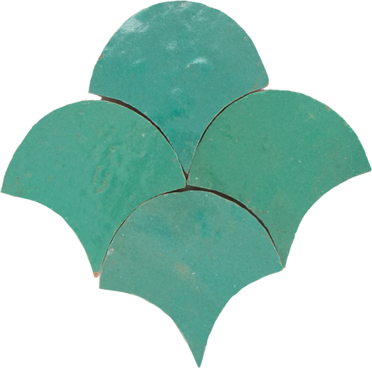 Zellige Vert Turquoise Poisson Echelles