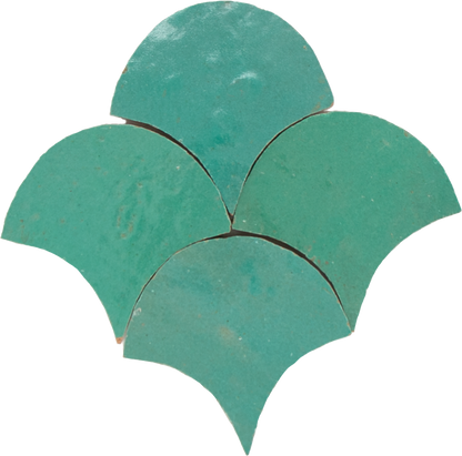 Zellige Vert Turquoise Poisson Echelles
