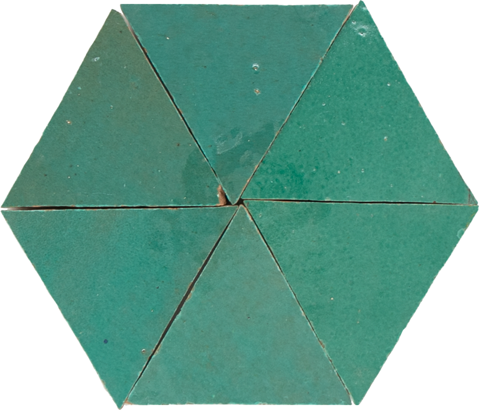 Zellige Vert Turquoise Triangle