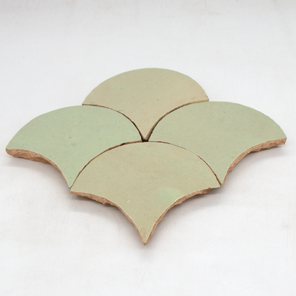 Zellige Vert Vieux Poisson Echelles