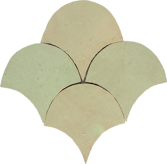 Zellige Vert Vieux Poisson Echelles