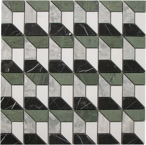 Mosaic 3D Grey Green