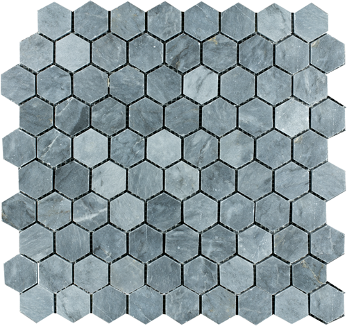 Mosaic Hexagon Plain Blue Stone