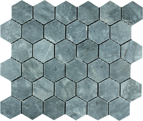 Mosaic Hexagon Plain Blue Stone BIG