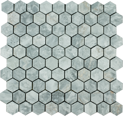 Mosaic Hexagon Plain Silver Shadow
