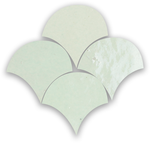 Zellige Vert Clair Poisson Echelles 5x5cm