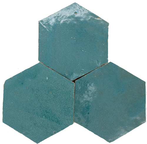 Zellige Atlas Petrol Hexagone