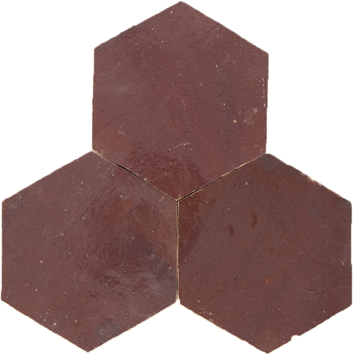 Zellige Aubergine Clair Hexagone