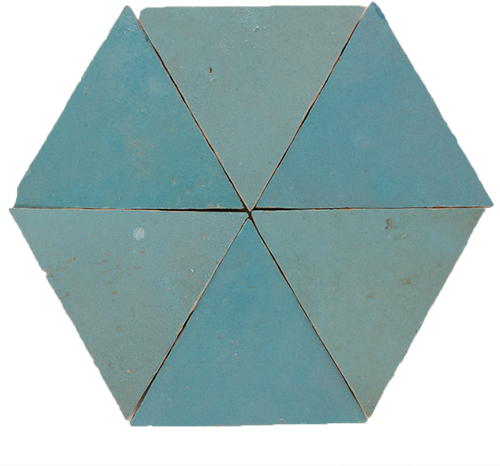 SAM Zellige Bleu Celeste Mat Triangle