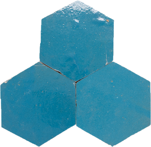Zellige Bleu Ciel Hexagone