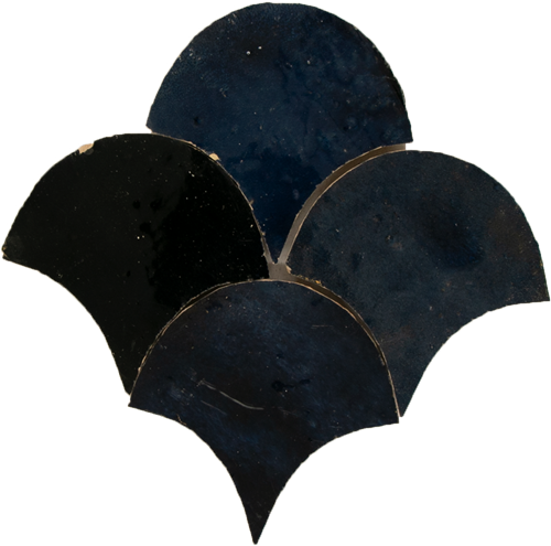 SAM Zellige Bleu Nuit Poisson Echelles 10x10cm