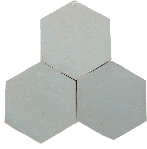 Zellige Bleu Lumiere Hexagone