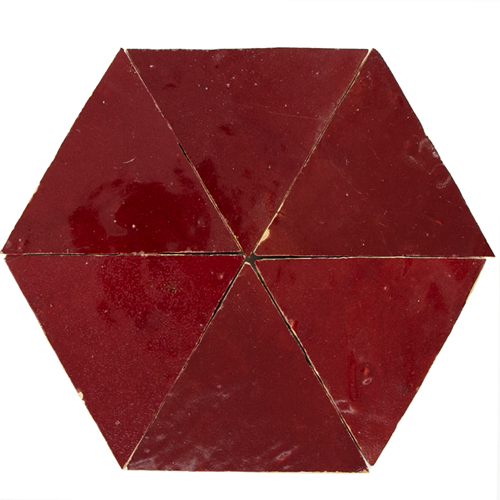 Zellige Bordeaux Rouge Triangle