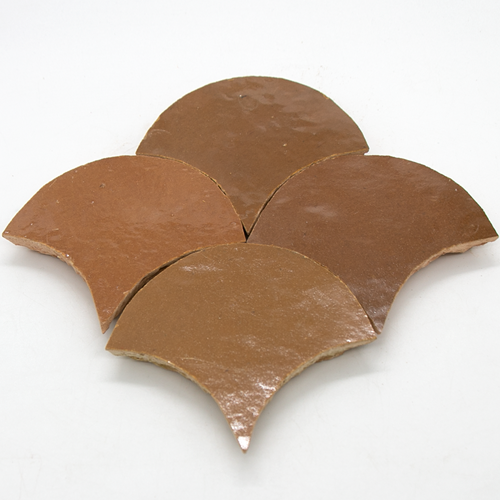 SAM Zellige Caramel Poisson Echelles 10x10cm
