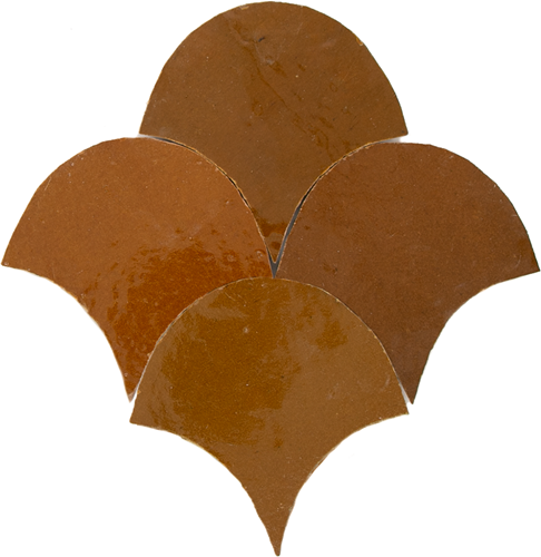 Zellige Caramel Poisson Echelles 10x10cm
