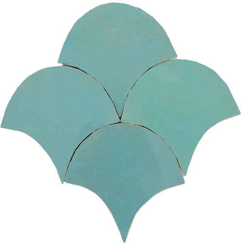 Zellige Bleu Celeste Mat Poisson Echelles 10x10cm
