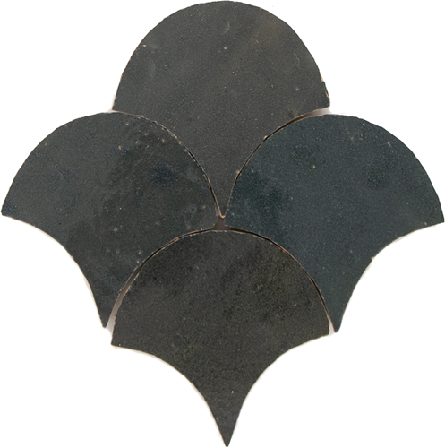Zellige Charcoal Poisson Echelles 10x10cm
