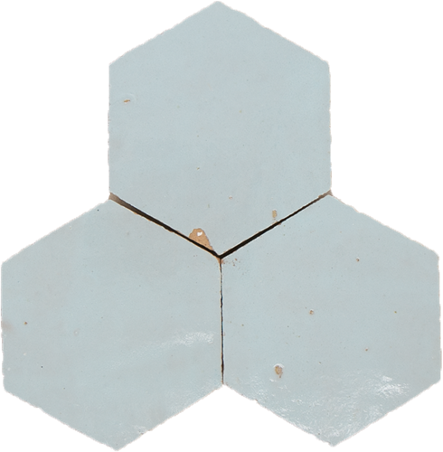 Zellige Glacier Bleu Hexagone