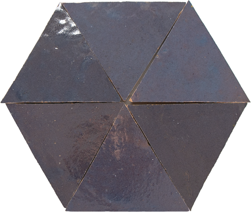 Zellige Gris Aubergine Triangle