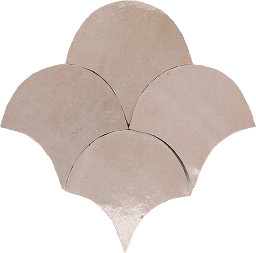 Zellige Gris Rose Poisson Echelles 10x10cm
