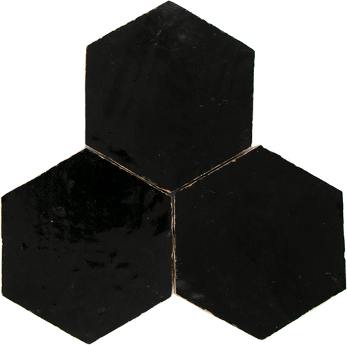 Zellige Noir Hexagone