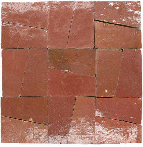 Zellige Rose Rouge Oblique