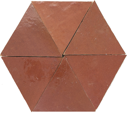 Zellige Rose Rouge Triangle