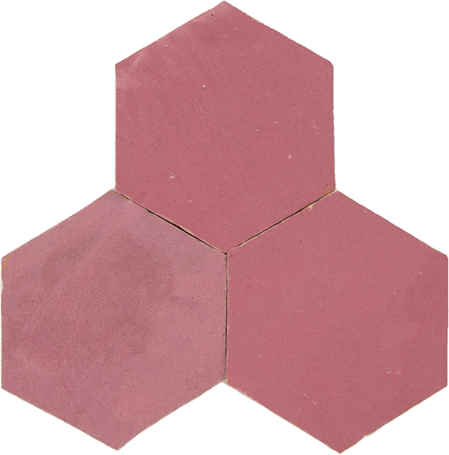 Zellige Rose Vieux Hexagone