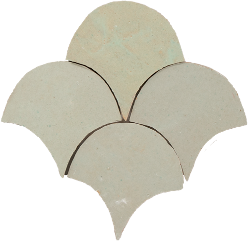 Zellige Vert Clair Poisson Echelles 10x10cm