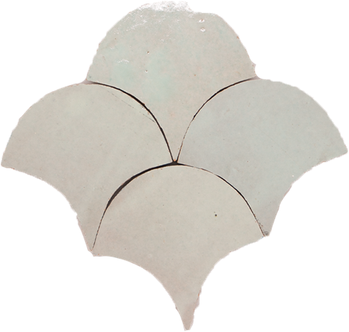 Zellige Vert Clair Poisson Echelles 10x10cm