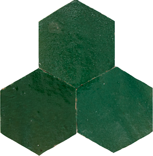 Zellige Vert Foncee Hexagone