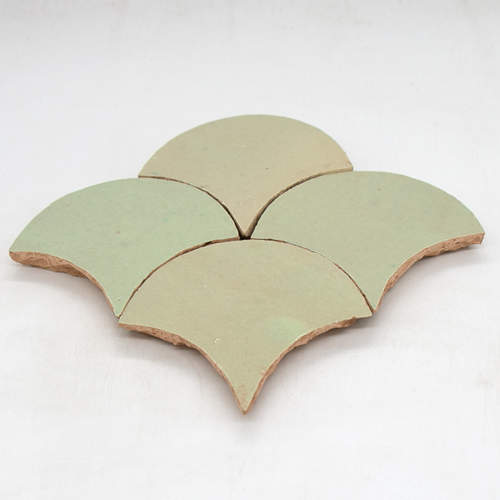 SAM Zellige Vert Vieux Poisson Echelles 10x10cm