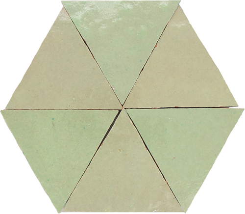 Zellige Vert Vieux Triangle